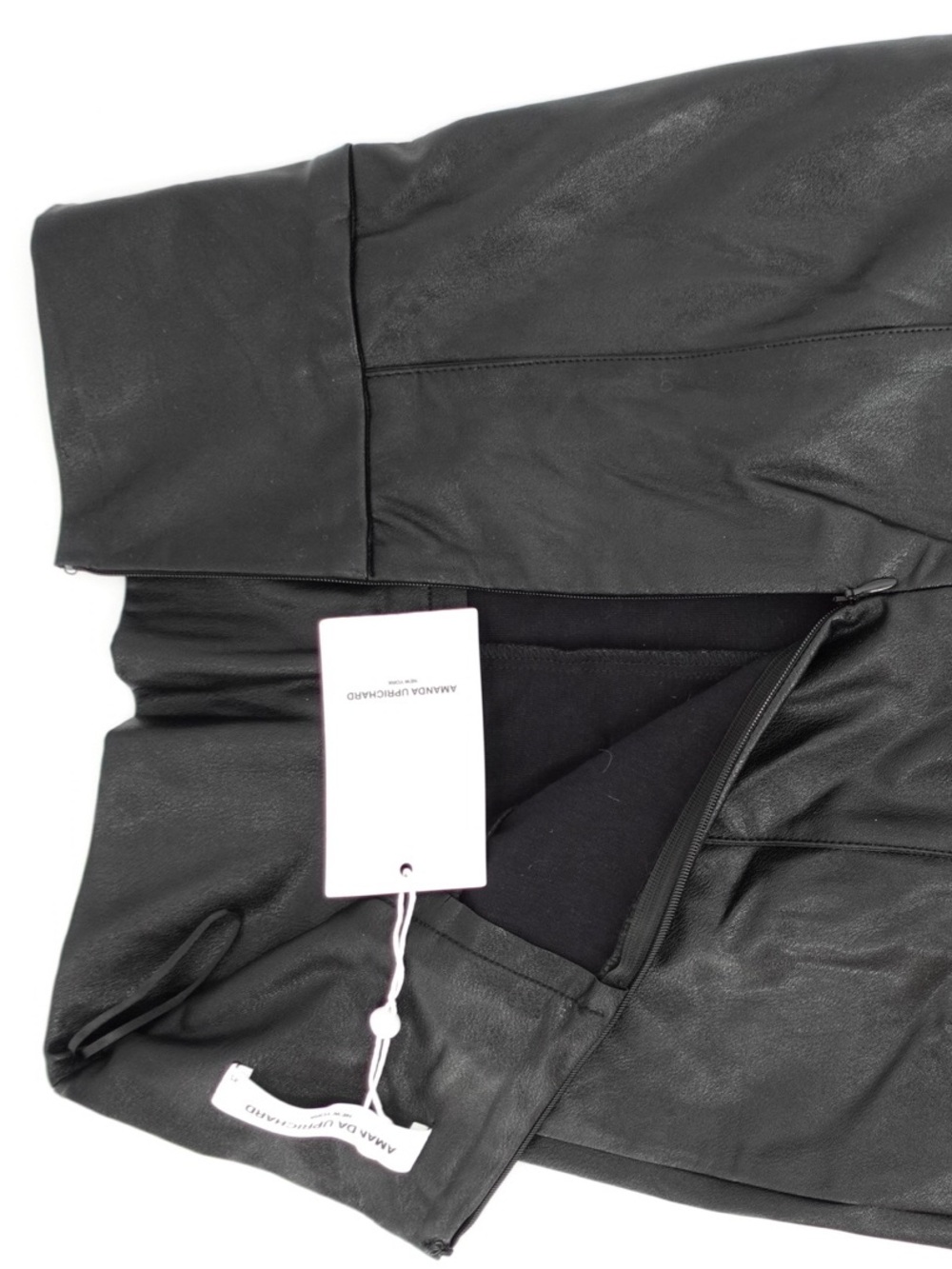 Amanda Uprichard Faux Leather Pants Black Skinny Leg Size XS NWT - Picture 9 of 12